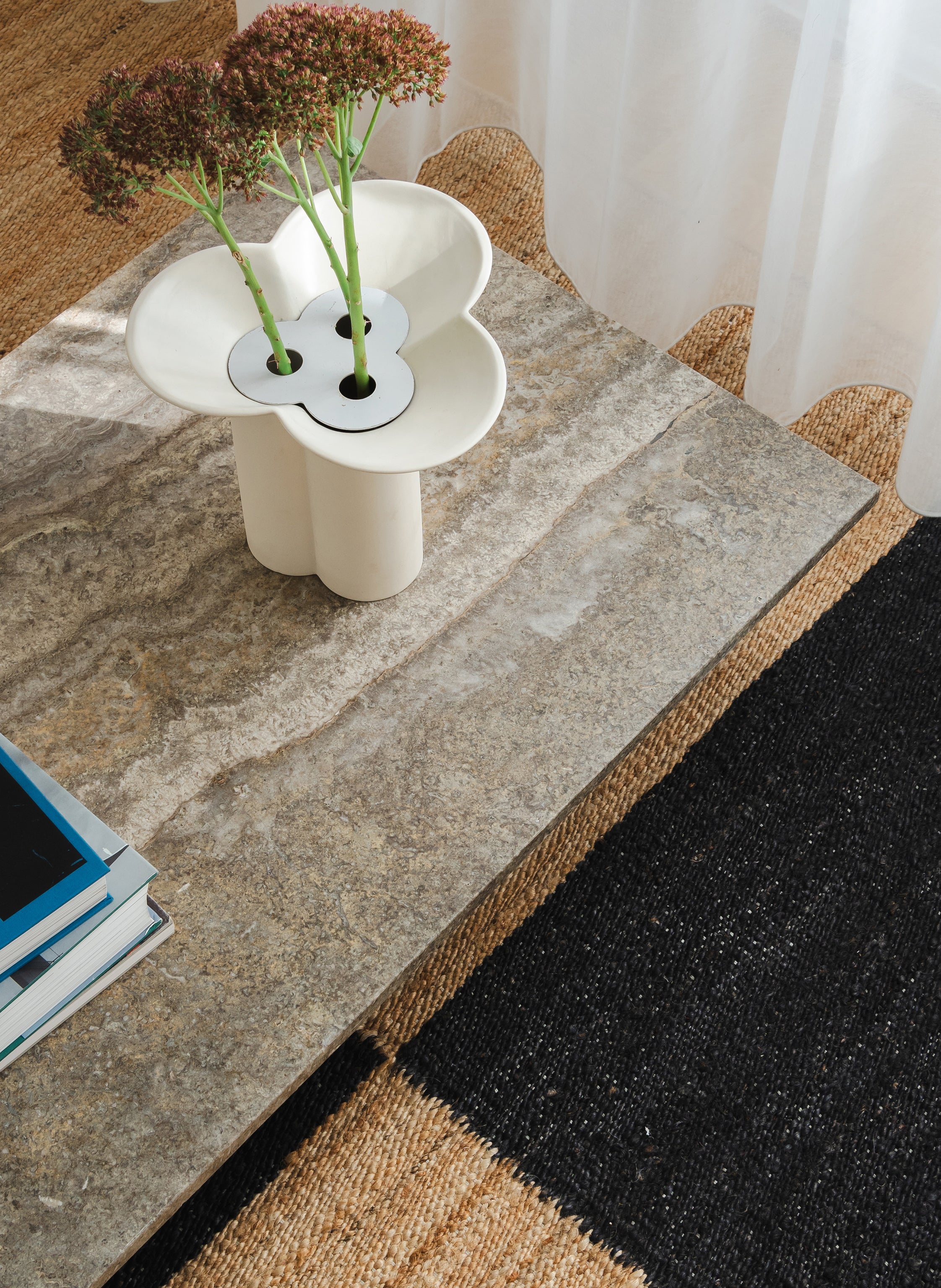 Jute Rug Big Checkered - Black