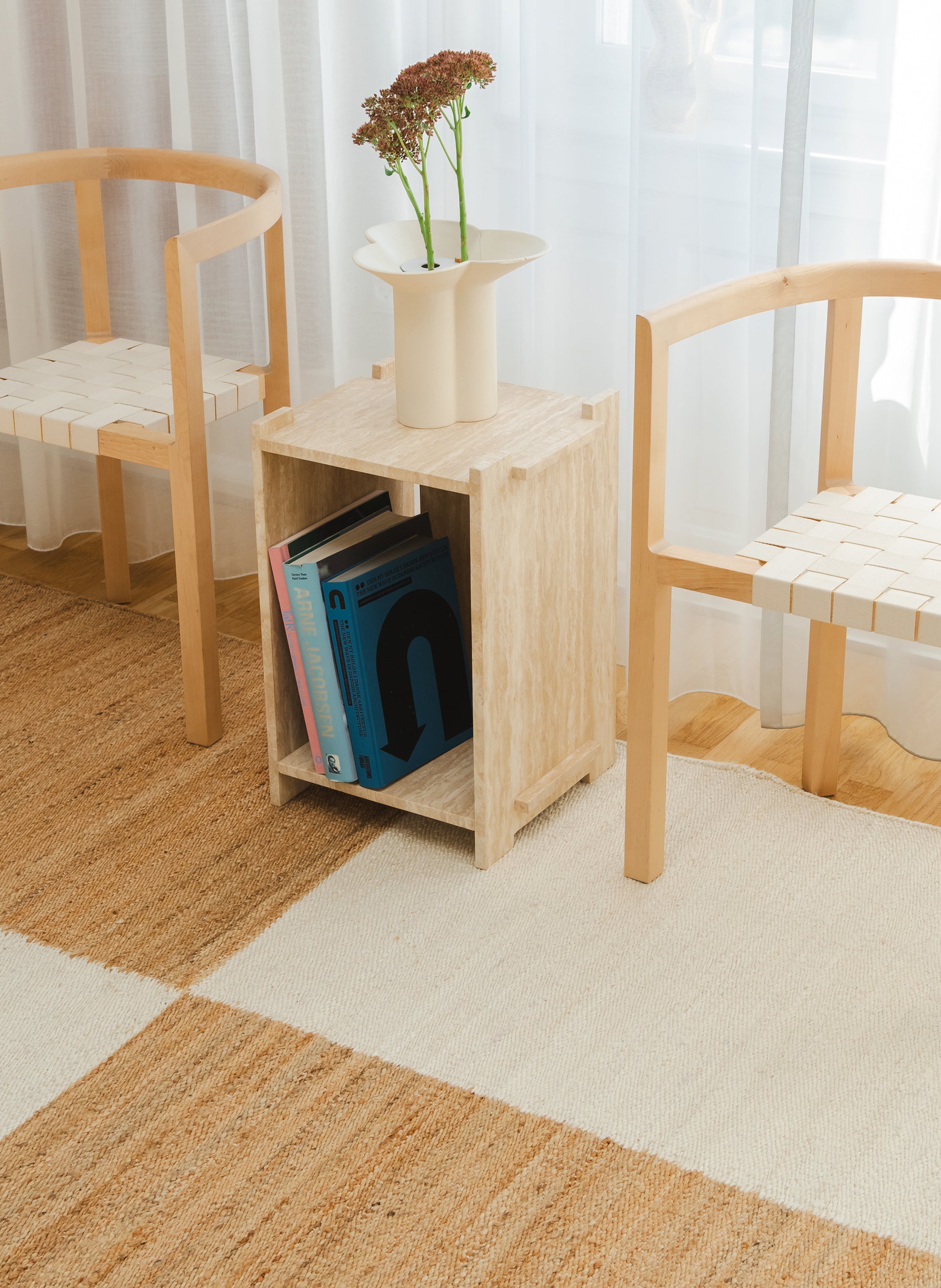 Jute Rug Big Checkered - White