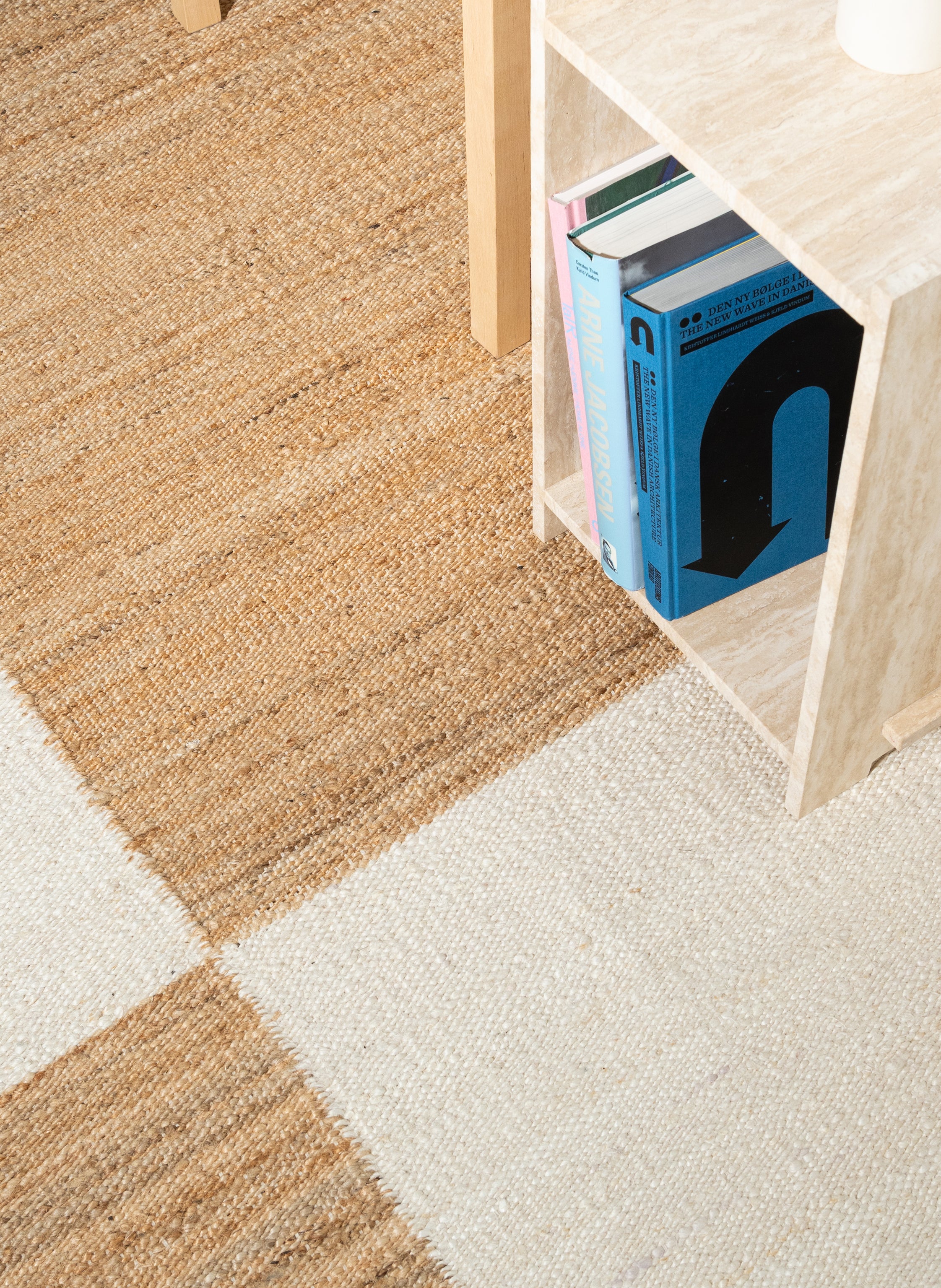 Jute Rug Big Checkered - White