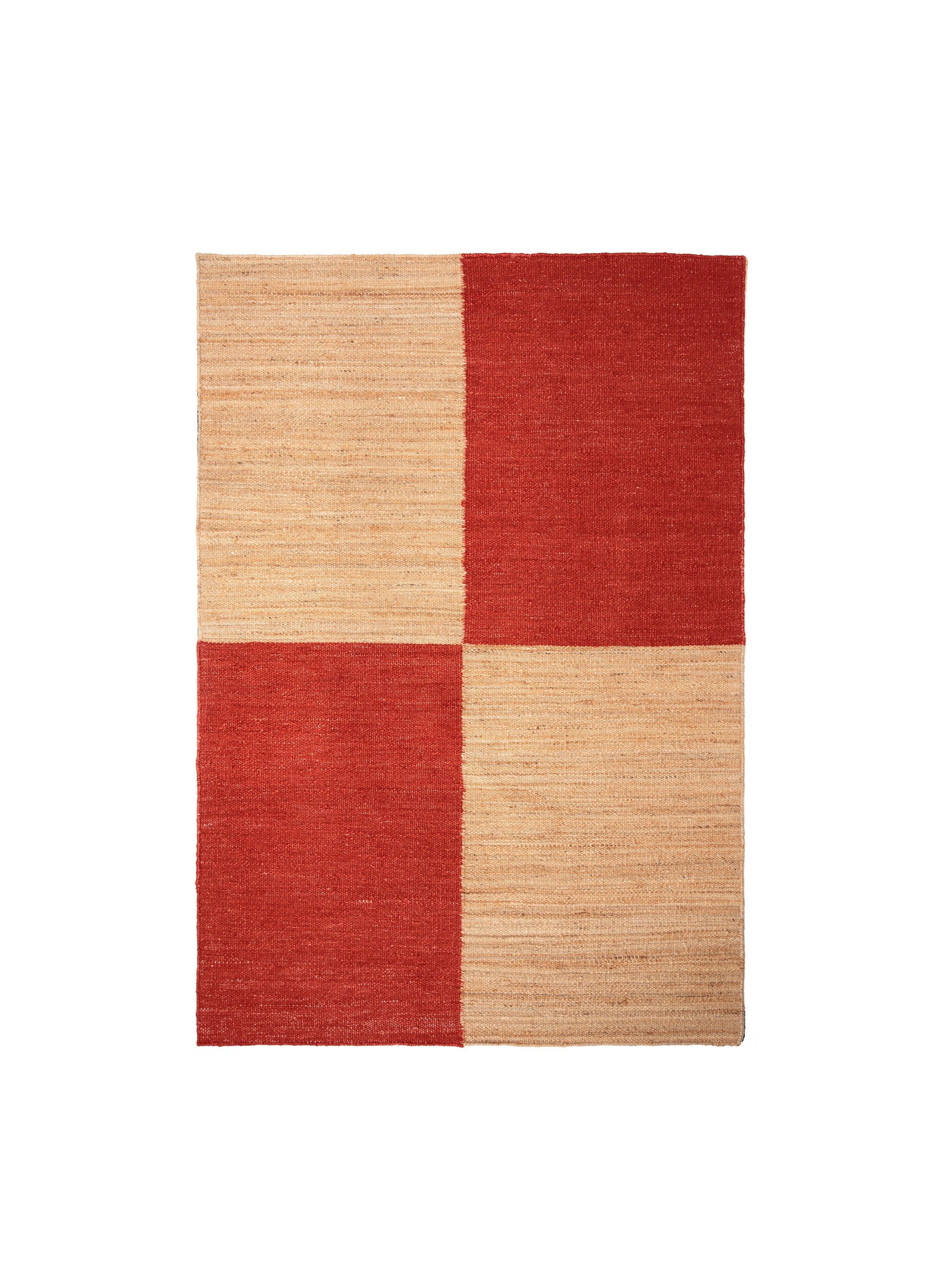 Jute Rug Big Checkered - Wine
