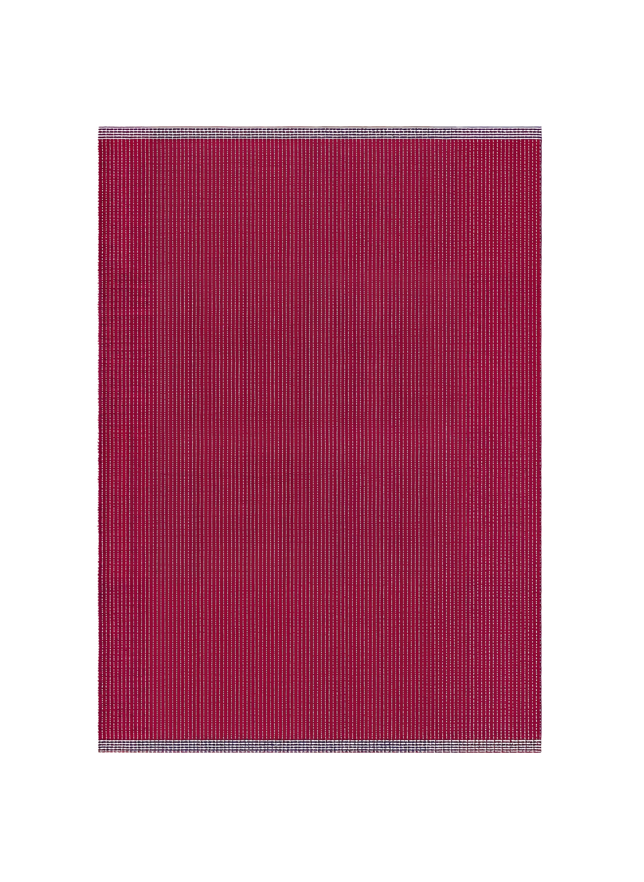 Wool Reversible Rug - Burgundy/Blue