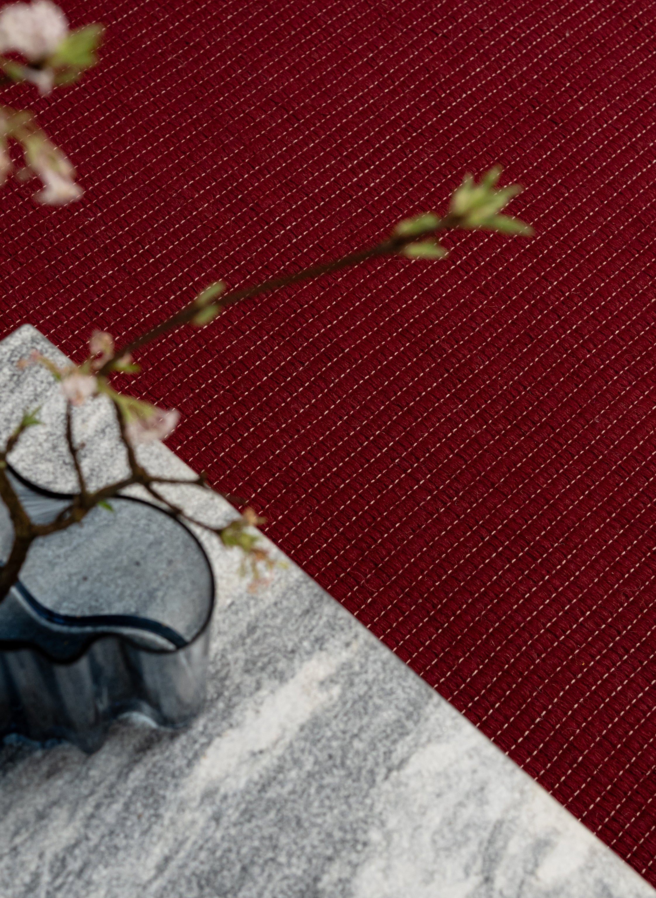 Wool Reversible Rug - Burgundy/Blue