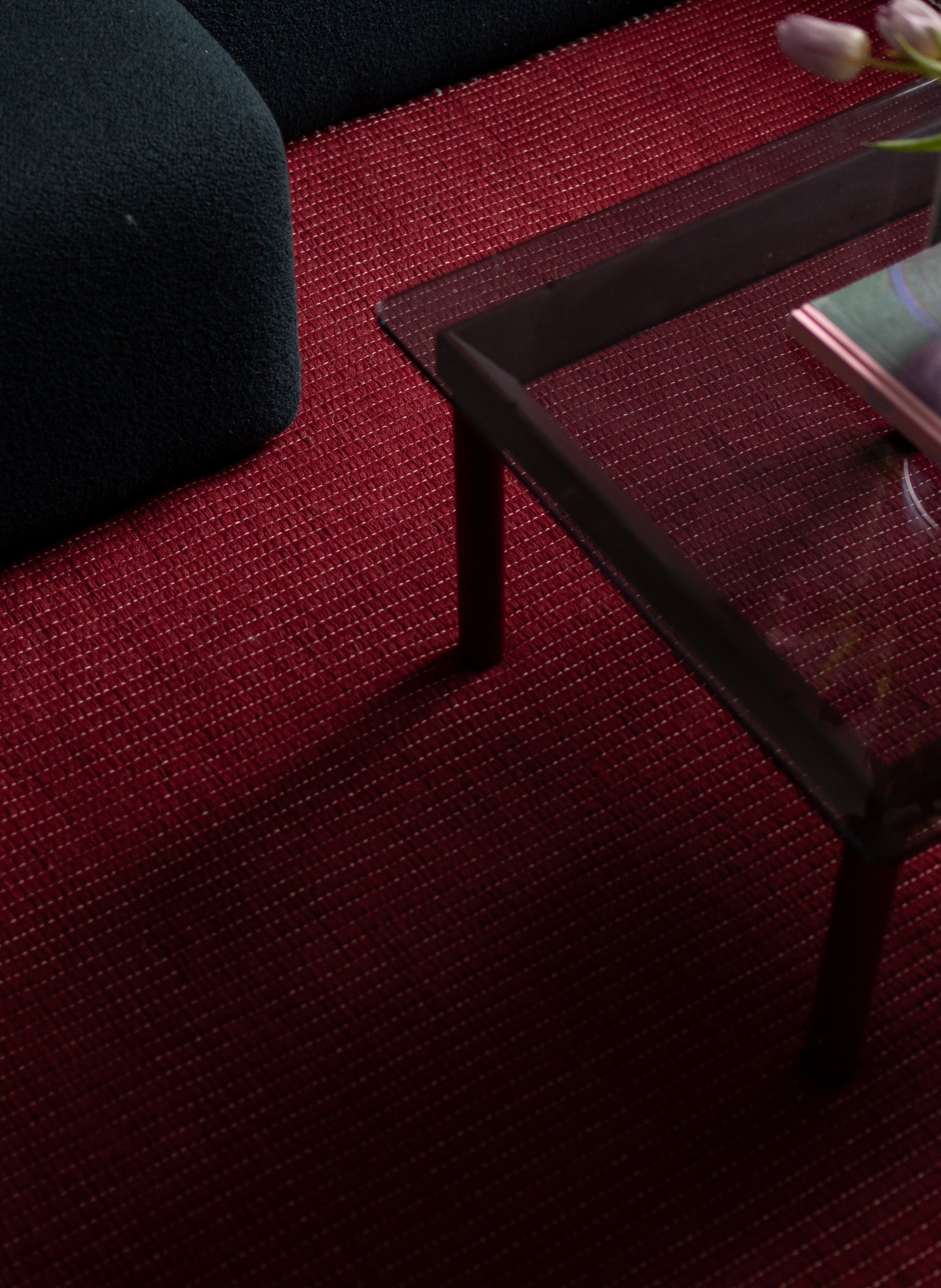 Wool Reversible Rug - Burgundy/Blue