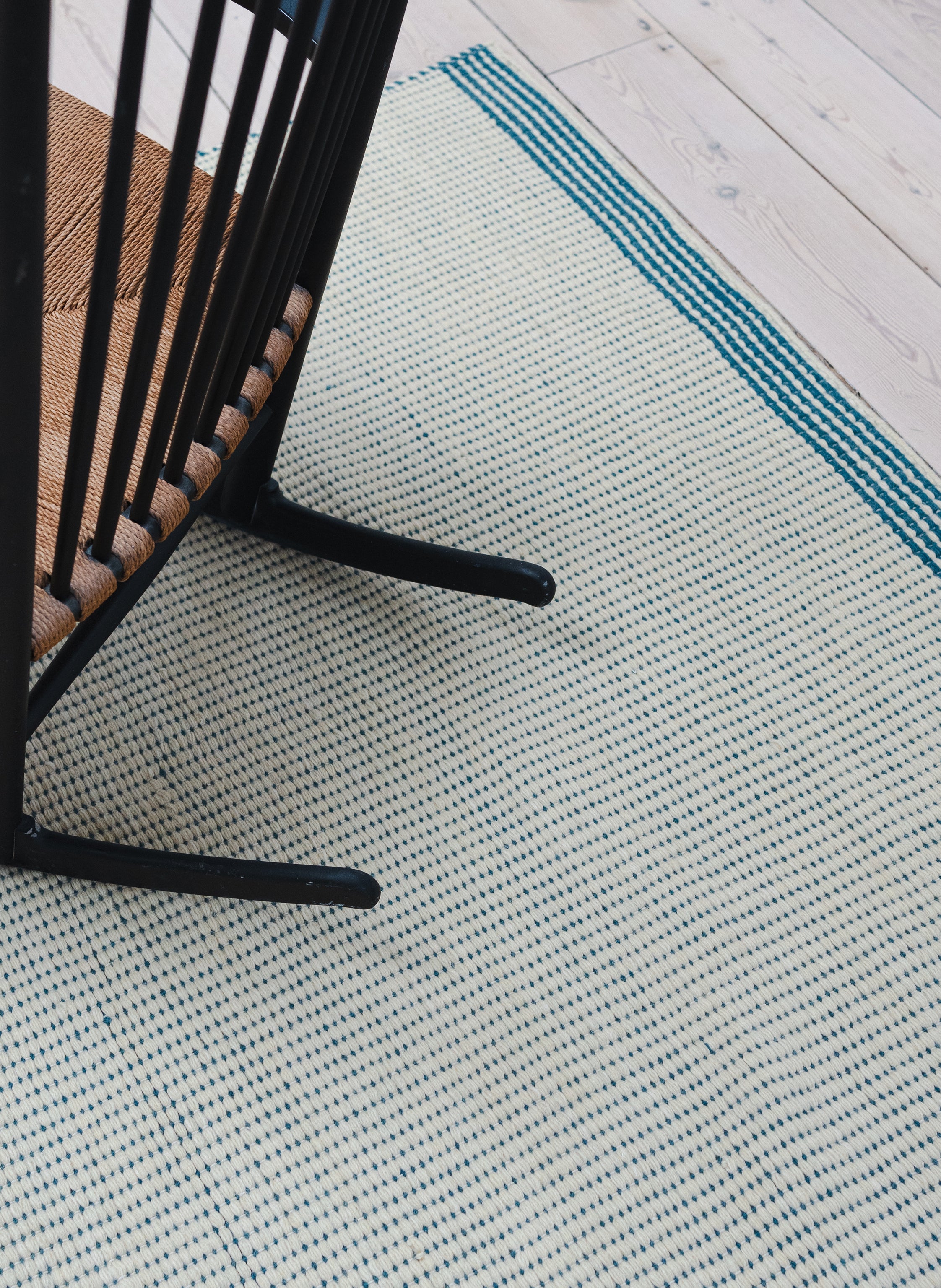 Wool Reversible Rug - Cyans