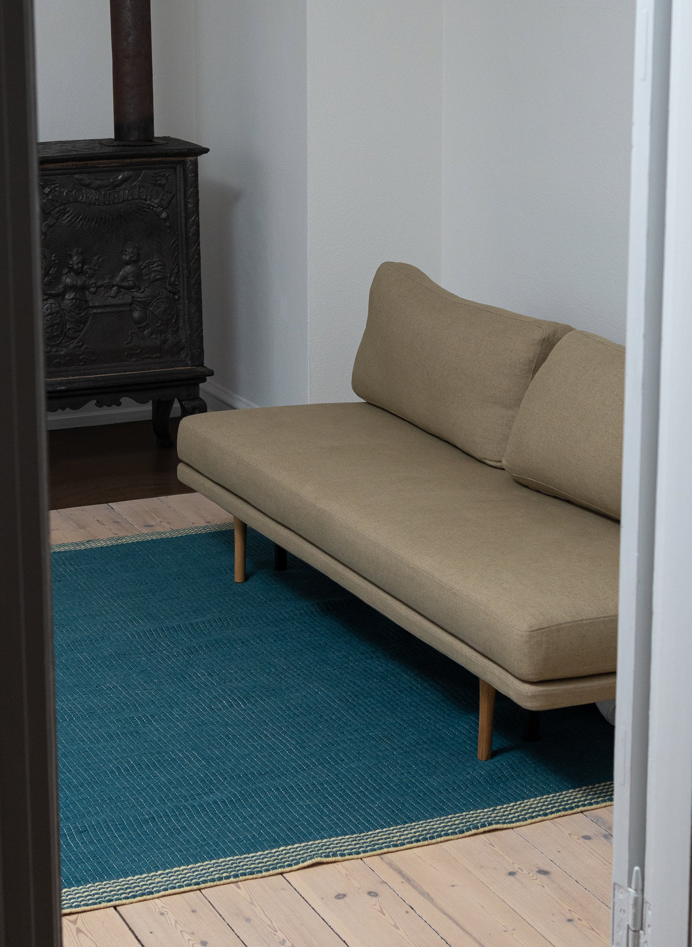 Wool Reversible Rug - Cyans