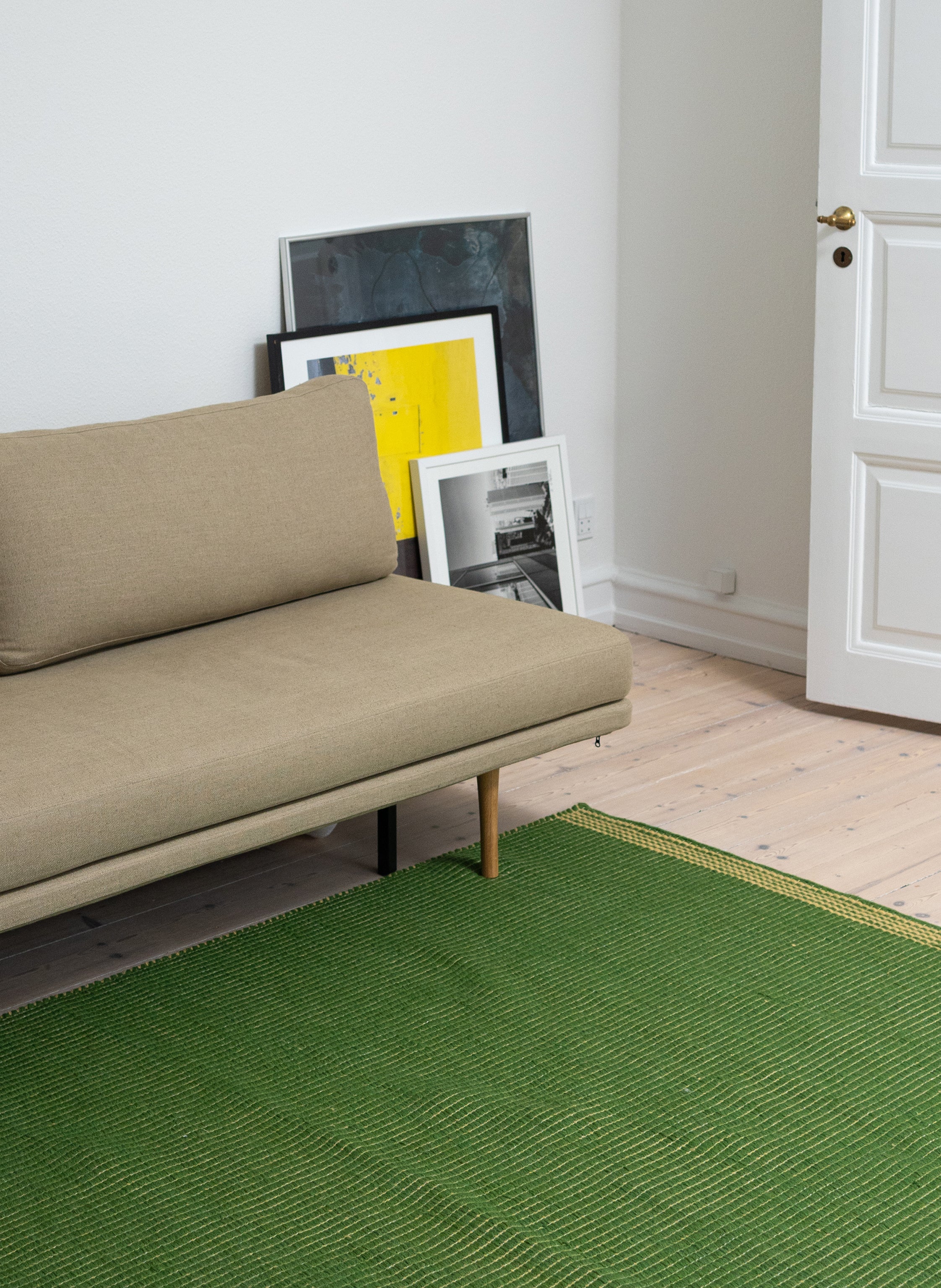 Wool Reversible Rug - Green/Sand